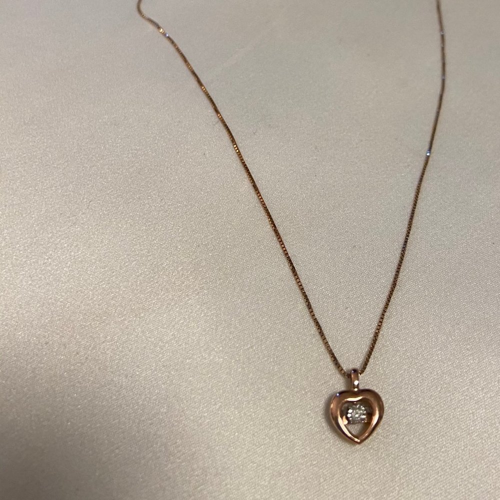 KAY rose gold floating heart diamond necklace